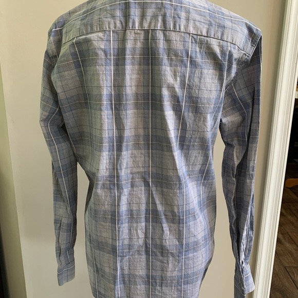 Marc Anthony Plaid Dress Shirt Men's Medium Stretch Slim Fit Button Up - Picture 2 of 5